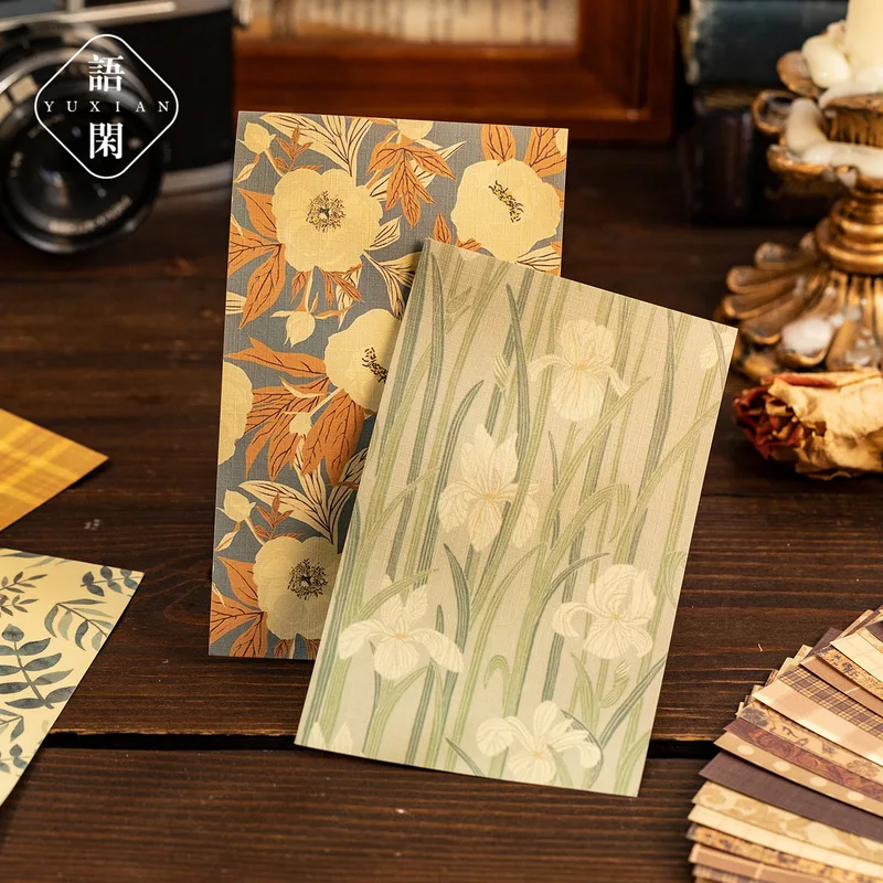 60 Sheets Nostalgic Fabric Texture Collage Paper, Soft Matte Cloth Grain Ornaments for Scrapbook Layout