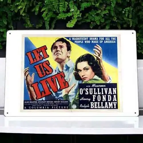 Let Us Live Metal Movie Poster Tin Sign Plaque Wall Decor Film 8