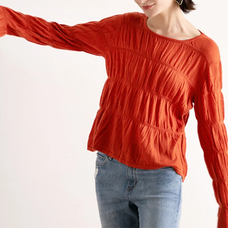 

2023 Spring and Autumn New Women's Clothing Lazy Style Long-sleeved Women's Knitted Sweater Top Women