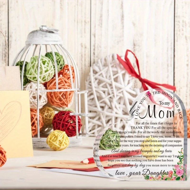 تذكار على شكل قلب للأم - هدية مثالية لعيد الميلاد وعيد الأم من الأطفال #5