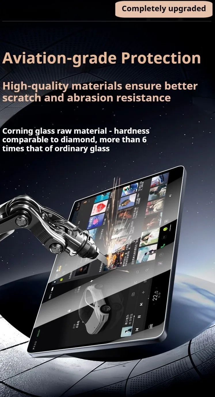 Für BYD Ti7 2025-2026 Tai7 Displayschutzfolie 10,25"+15,6" Gehärtetes Glas Film Kratzfest Fingerabdruckresistent HD LHD RHD Blendschutz – Detail 3