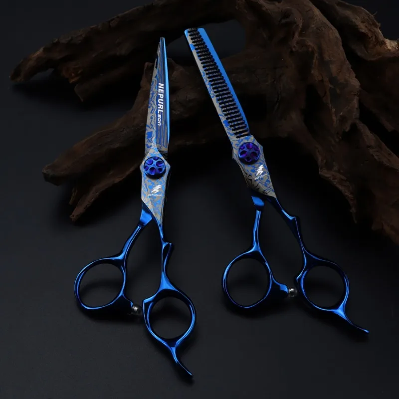 

Professional 6 Inch Japan 440 Steel Hair Scissors Barber Salon Haircut Thinning Shears