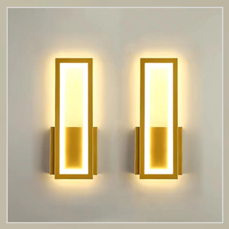 

Modern LED Wall Light Fixtures Gold Indoor LED Wall Lights Dimmable Creative Wall Lights Rectangle Wall Lamps Decorative Lights