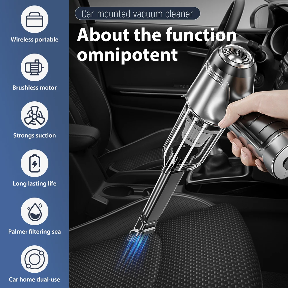 12000Pa Portable Powerful Car Vacuum Cleaner Strong Suction 120W Wireless Handheld Vacuum Cleaner for Car household Dust Clean