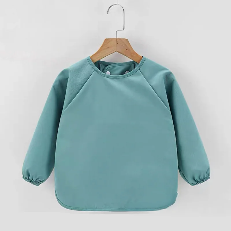 

Custom Logo Waterproof Baby Bibs Long Sleeve Toddler Apron Dining Protection Clothes For Infant Mealtime Art Crafting