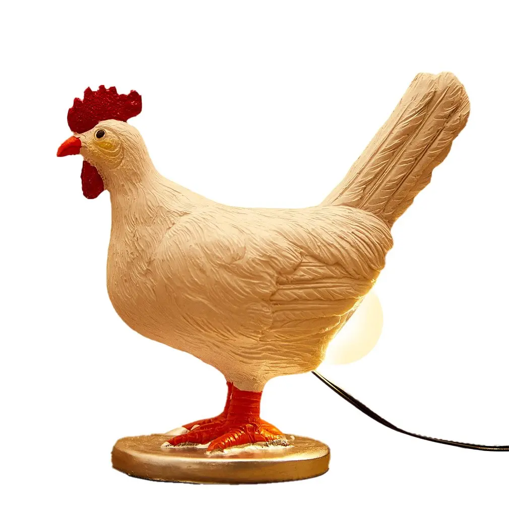 Egg Lamp LED Chicken Night Light With USB Resin Warm Table Lamp Decoration Birthday Christmas Gift For Children And Friends