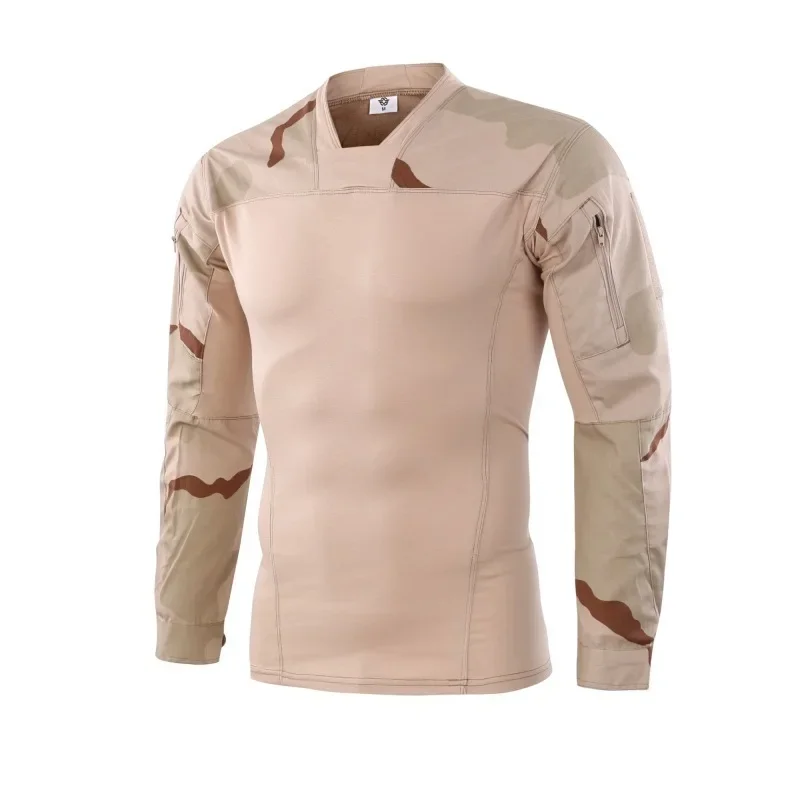 Camouflage Long Sleeve Combat Training Uniform Shirt Male Outdoor Hunting Field Shooting Tactical Military Breathable Sport Tops