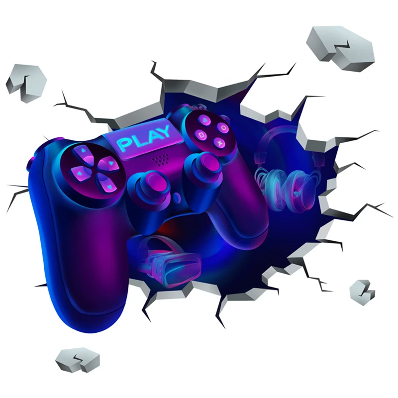 Большие креативные акварельные настенные художественные игровые консоли, 3D виниловые настенные наклейки для дома, детской комнаты, игровая комната, украшение зоны геймера Большие креативные акварельные настенные художественные игровые консоли, 3D виниловые настенные наклейки для дома, детской комнаты, игровая комната, украшение зоны геймера