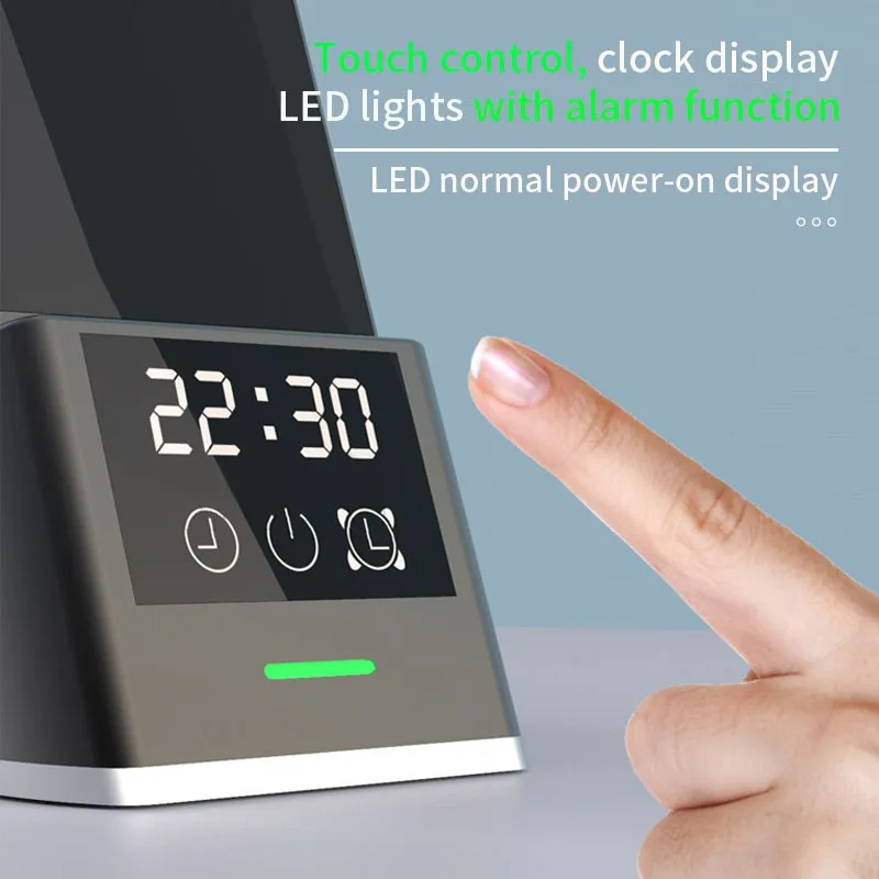 LED Dimmable Table Lamp Wireless Charger For iPhone 14 13 12 X Pro Max 7 in 1 Fast Charging Dock Station For Apple Watch Airpods