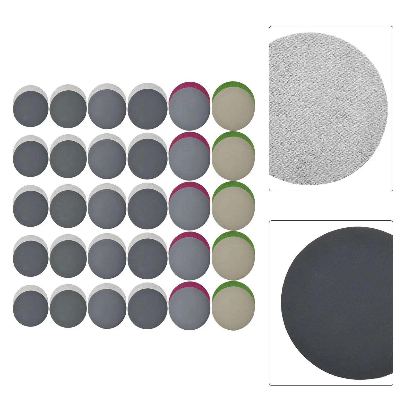 Discos de Lixa Impermeáveis com Gancho e Loop, Gancho e Loop, Ferramentas Elétricas, Acessórios de Lixa, 800-3000 Grit, 3in, 75mm, 60PCs por conjunto