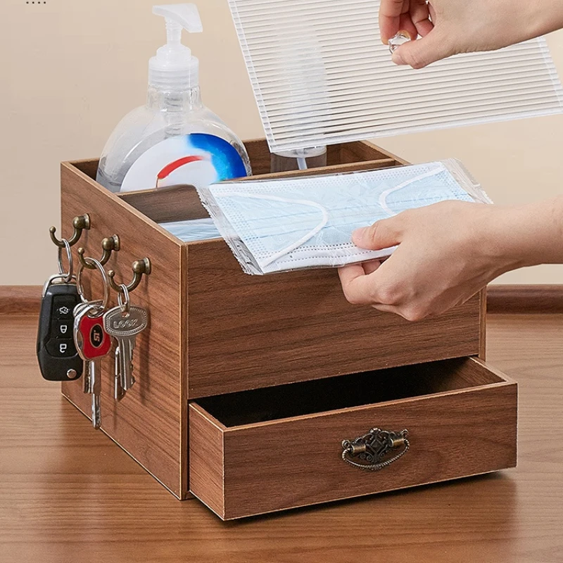 Multifunctional Storage Box Entrance Disinfectant Fluid Hand Sanitizer Key Storage Rack Desktop Mask Finishing Box