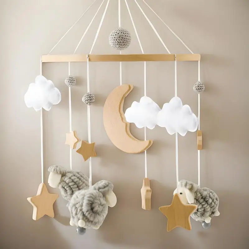 

Baby Crib Mobile Baby Bed Bell Rattle Toy Nursery Bassinet Pendant Portable Bohemian Crib Mobile for 0-3 Boys and Girls Stroller