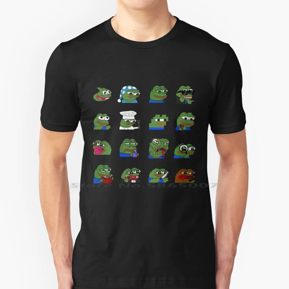 Peepo Variety Set ( 16 Edition ) 100% Cotton T Shirt Peepo Pp Frog Green Reddit Discord Twitch Fren Cute Rage Chef Fancy Hug