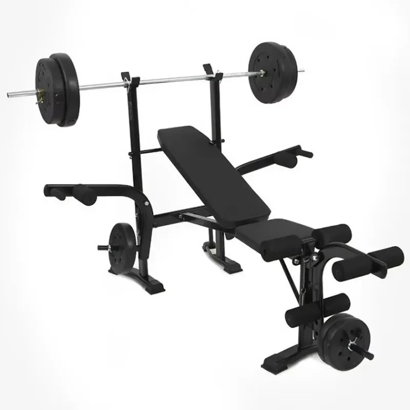 Gym Bench Press Sports Commercial Professional Tilt Flatbed Sports Adjustable Dumbbell Weightlifting Bench with Squat Stand