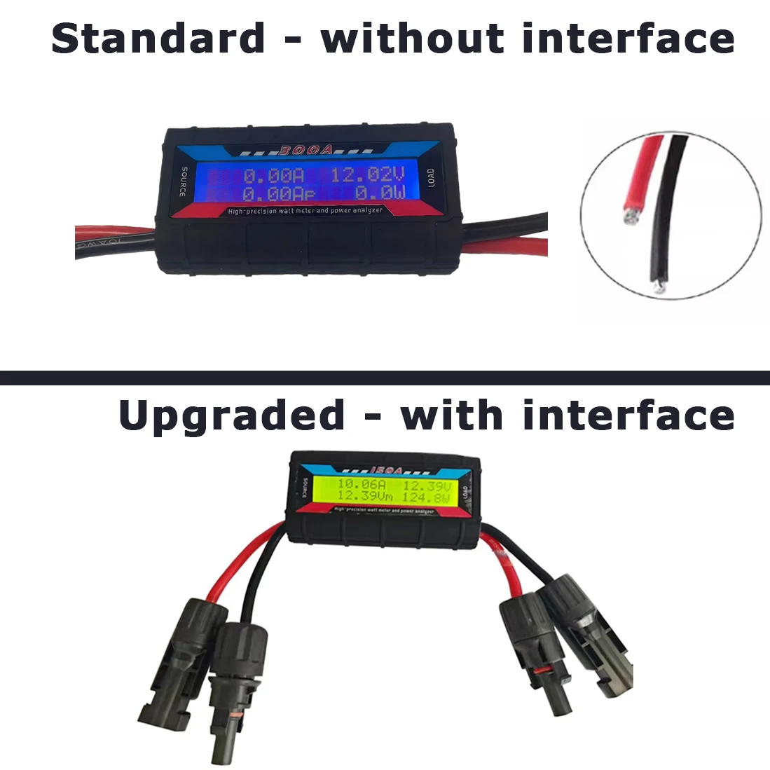 150A 200A 300A لوحة طاقة شمسية كهربائية رقمية شاشة LCD محلل الطاقة الخلفية RC واط متر قابلة لإعادة الاستخدام الفولتميتر #5