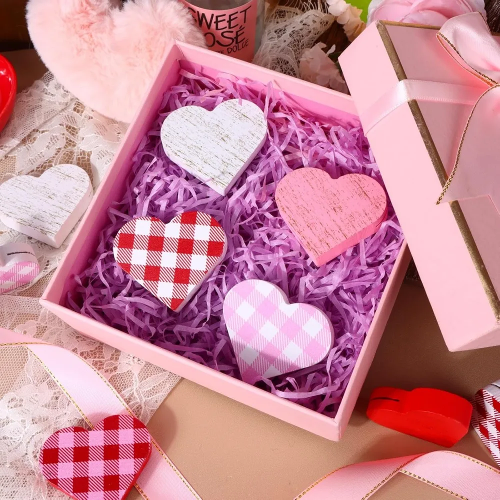 24 قطعة عيد الحب خشبية القلب مكان حامل بطاقة ريفي خشبي على شكل قلب علامات الحب عيد الحب الجدول مذكرة تسجيل صورة لي #3