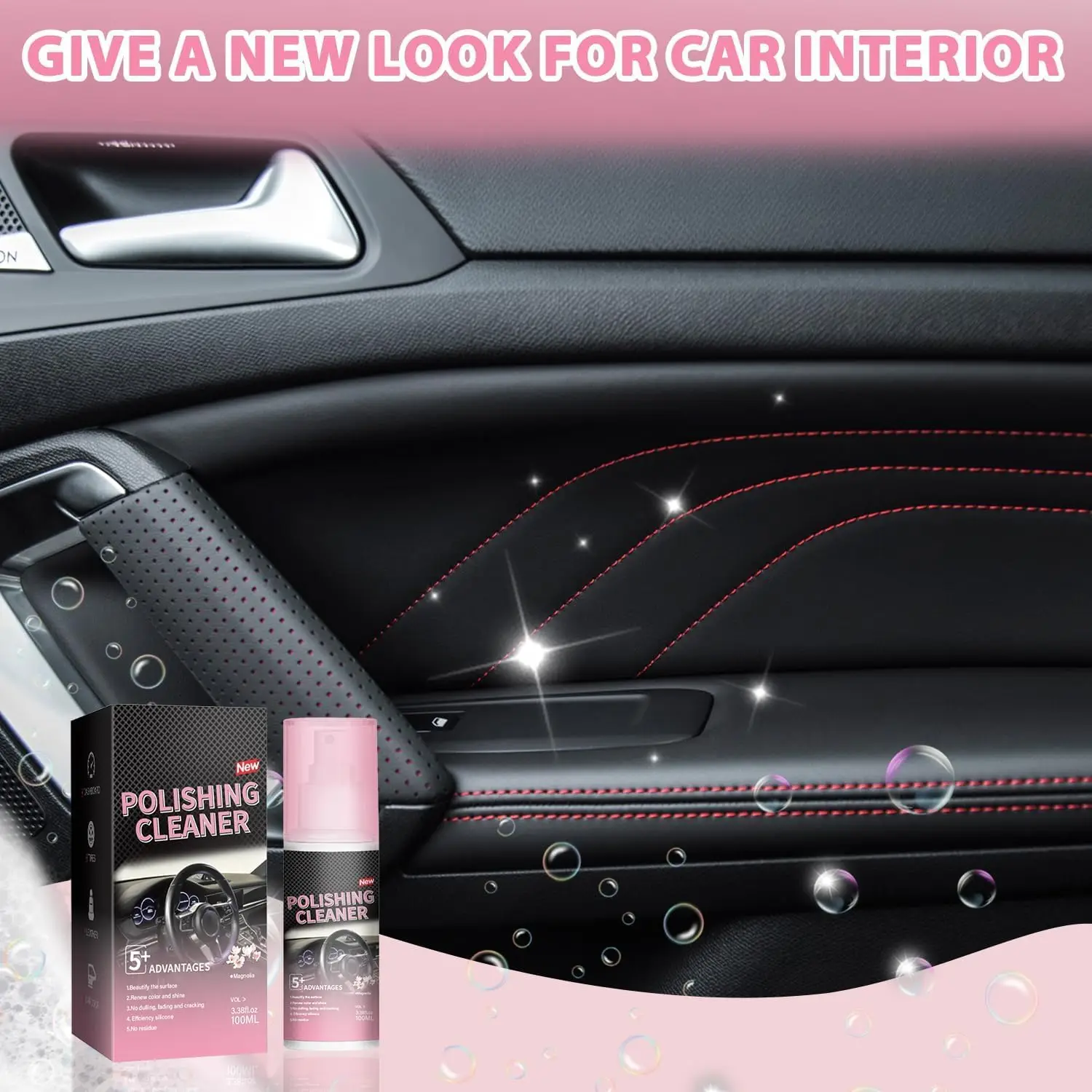 منظف السيارة الداخلي، تلميع السيارة الداخلي، منظف السيارة الداخلي 100 مل، رذاذ التفاصيل الداخلية، منظف السيارة الداخلي بالكامل