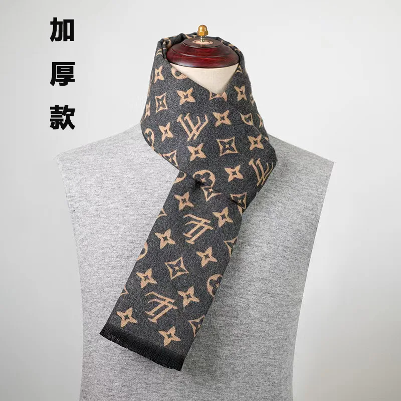 Men's new winter autumn winter cashmere business jacquard plaid Korean version thickened scarf for men