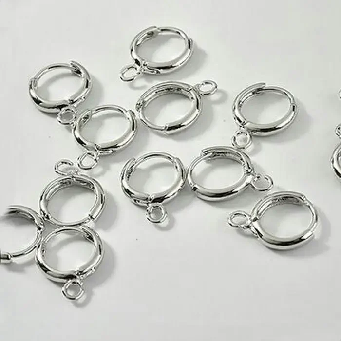 Picture 4: 10PCS 14MM 14k Gold Color plated Round Earring Clasps Hooks For DIY Earring Accessories jewelry making supplies