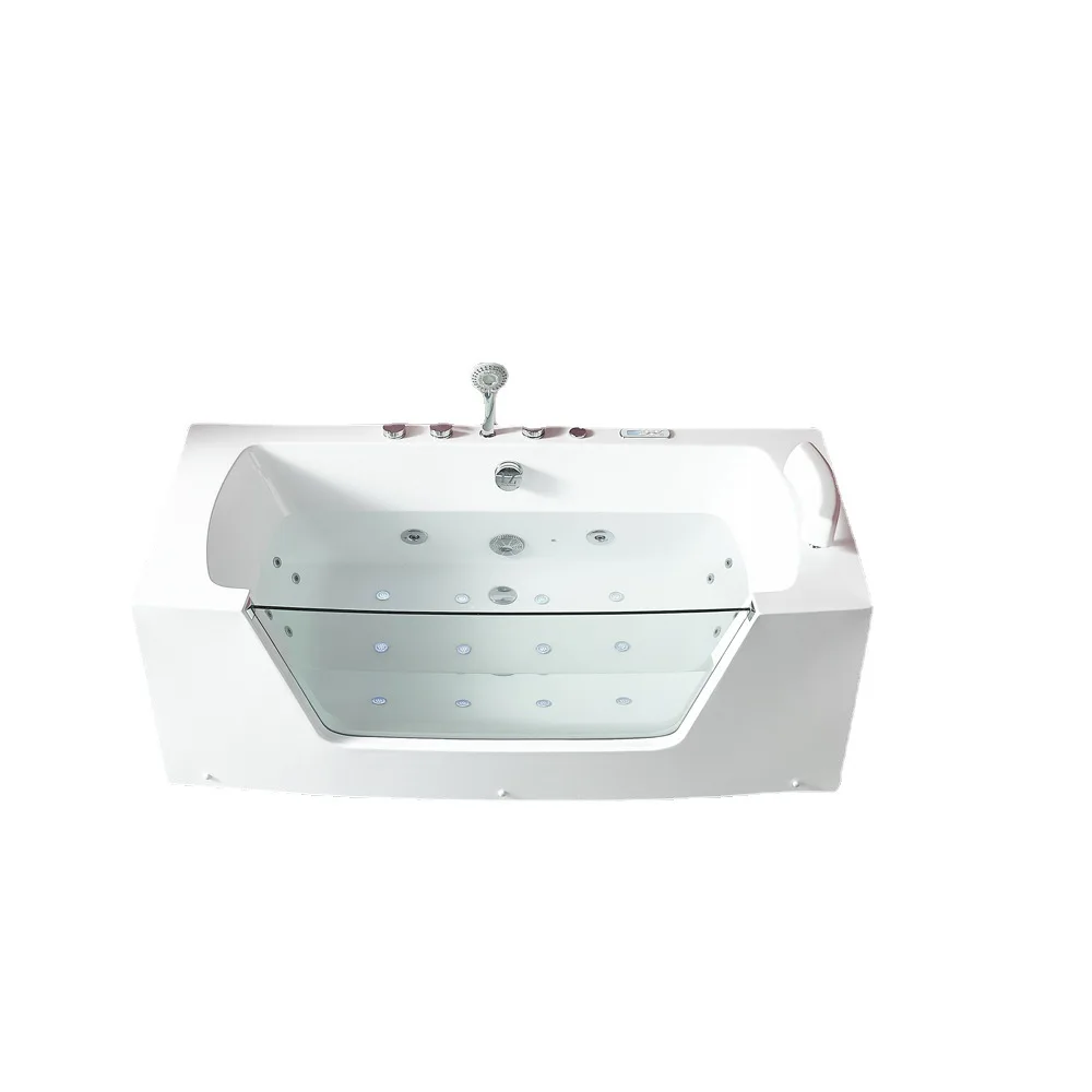

1500mm Square Surfing Whirlpool Bathtub Acrylic Hydromassage Mixer Left Right Skirts Hot Tub NS1604A