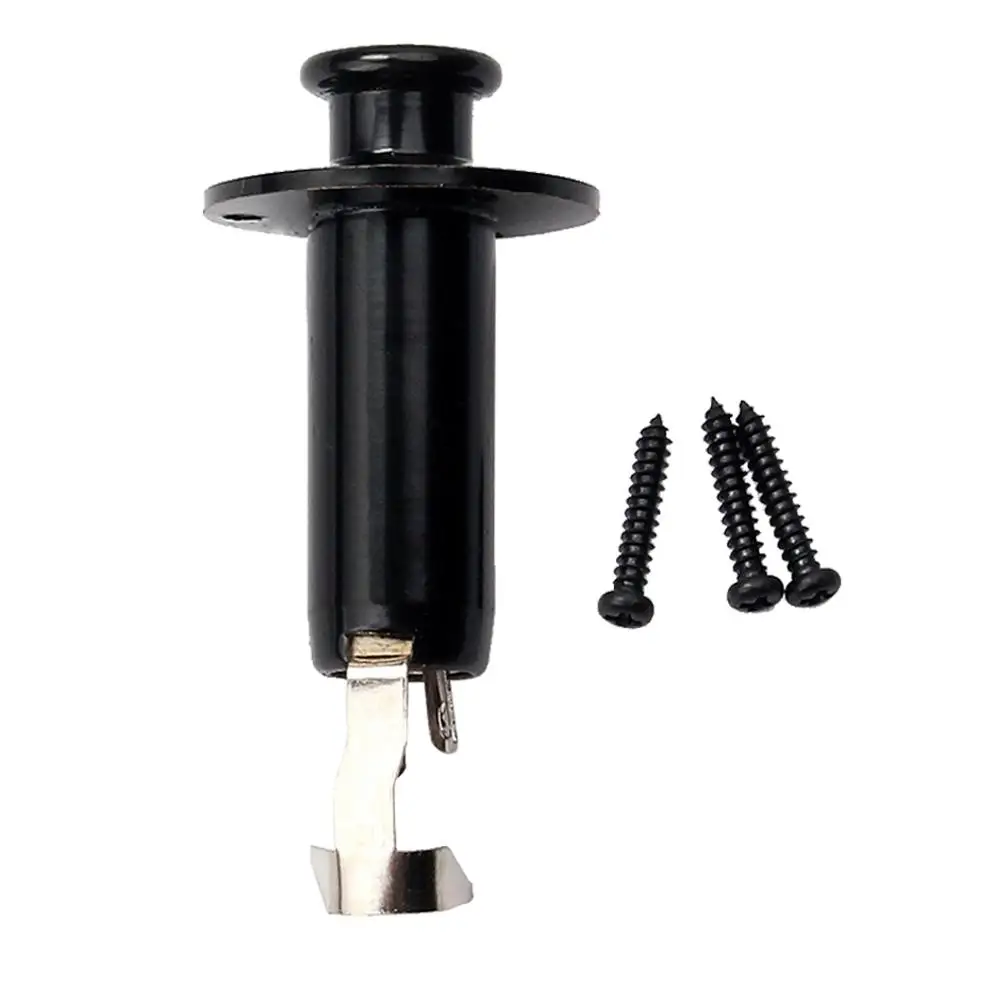 

Black Tube Guitar Endpin Jack Output Socket 1 4 Inch Stereo Mono Cylinder for Acoustic Guitars with Strap Button