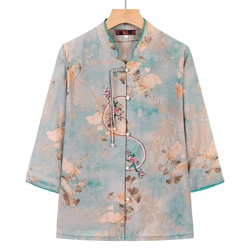 Conjunto de dos piezas para mujer, Blusa de manga corta con estampado de siete puntos, traje de 2 piezas