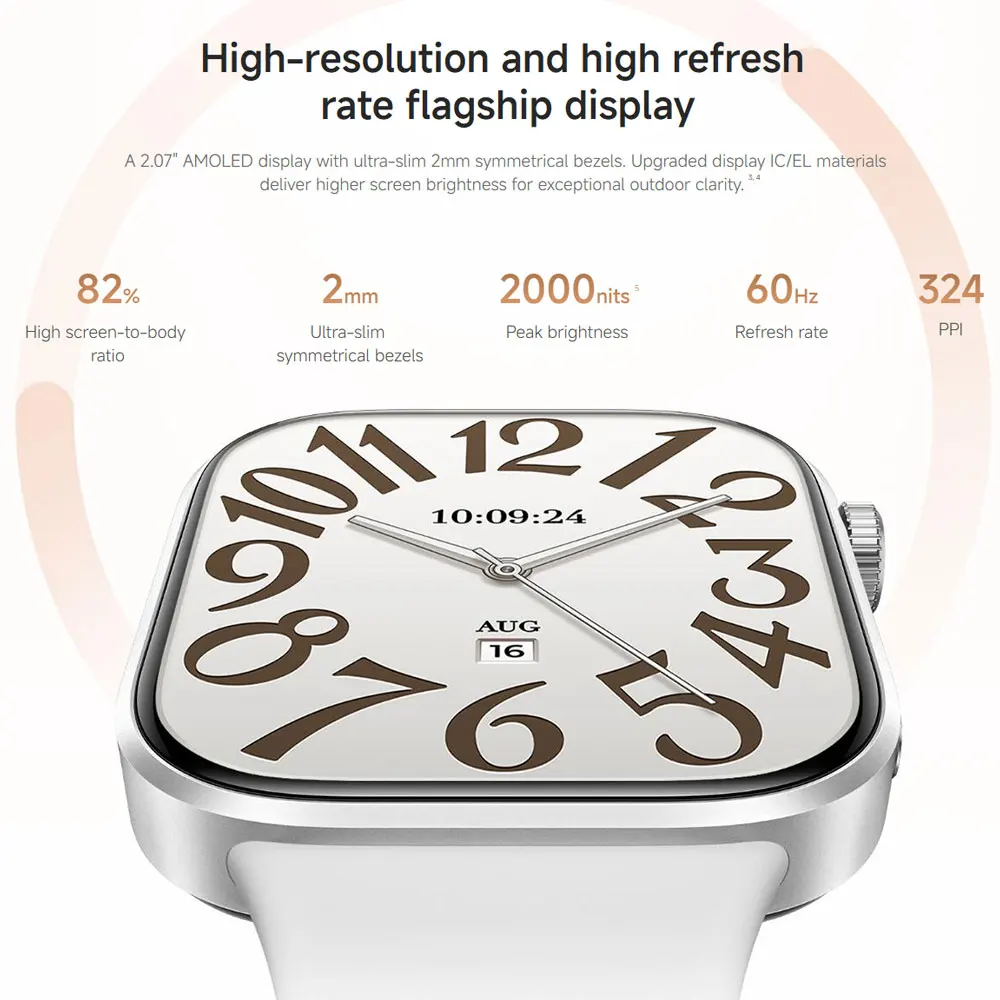 Nuevo Reloj Inteligente Xiaomi REDMI Watch 6, Pantalla AMOLED de 2.07 Pulgadas, Monitoreo de Frecuencia Cardíaca y Oxígeno en Sangre Durante Todo el Día, Batería de Larga Duración 4