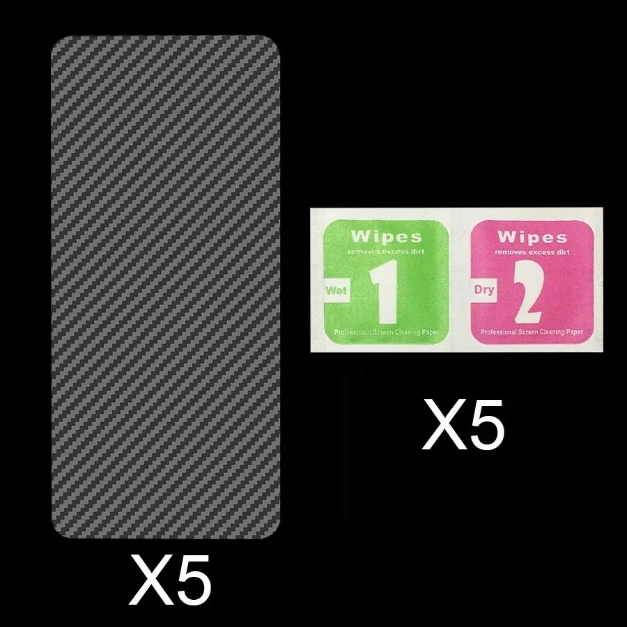 For Samsung Galaxy A06 A16 A73 A72 A71 A70 A55 A54 A53 A52 A51 A50 3D 5Pcs Carbon Fiber Anti-Fingerprints Back Film Protector