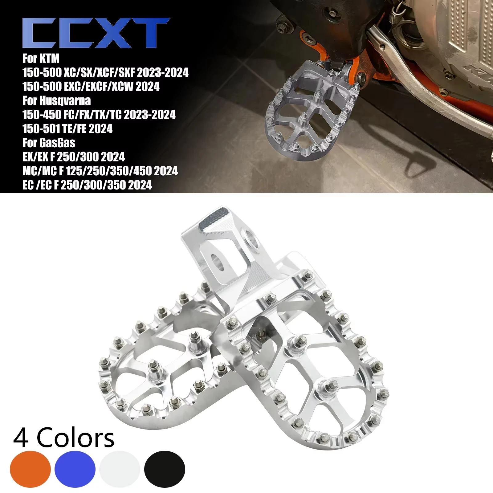 

Foot Lever Foot Pegs Rest Footrests Pedals For Husqvarna FC TX TC FX 2023-2024 TE FE 2024 For KTM EXC XC XCF SX EXCF SXF 150-500