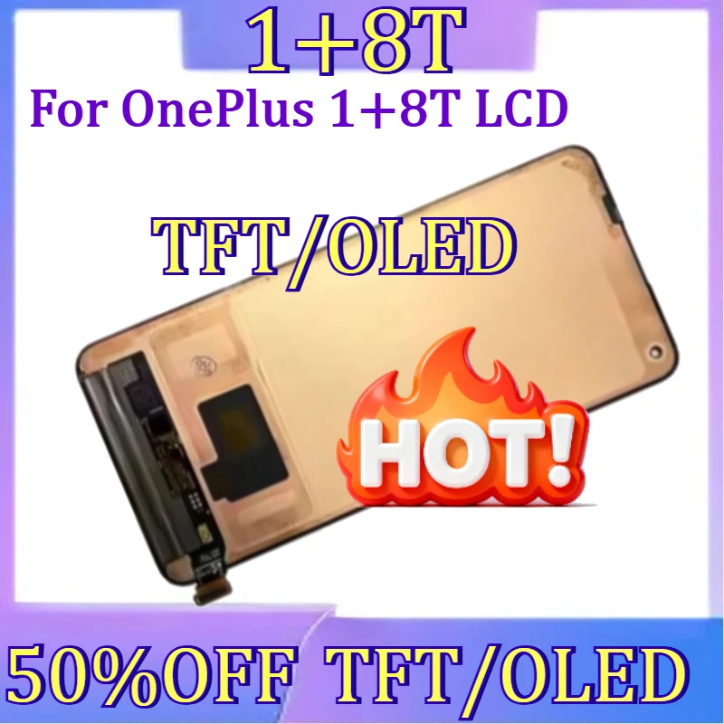 

For OnePlus 1+8T LCD Touch Screen Repair Parts NO Frame New TFT/OLED Display Screen for OnePlus 8T LCD