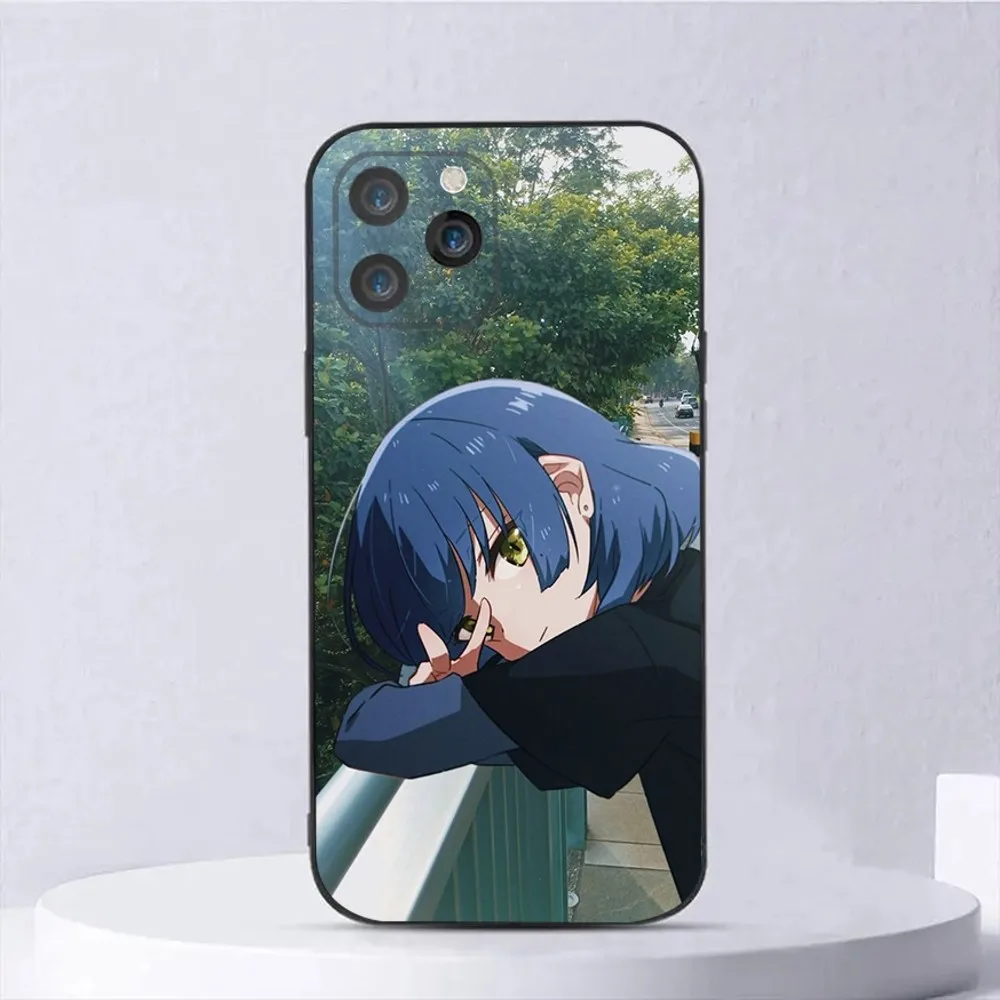 야마다 료 B-Bocchi 전화 케이스 iPhone 16,15,14,13,12,11,Plus,Pro Max,XS,X,XR,SE,Mini,8,7 소프트 실리콘 블랙 커버