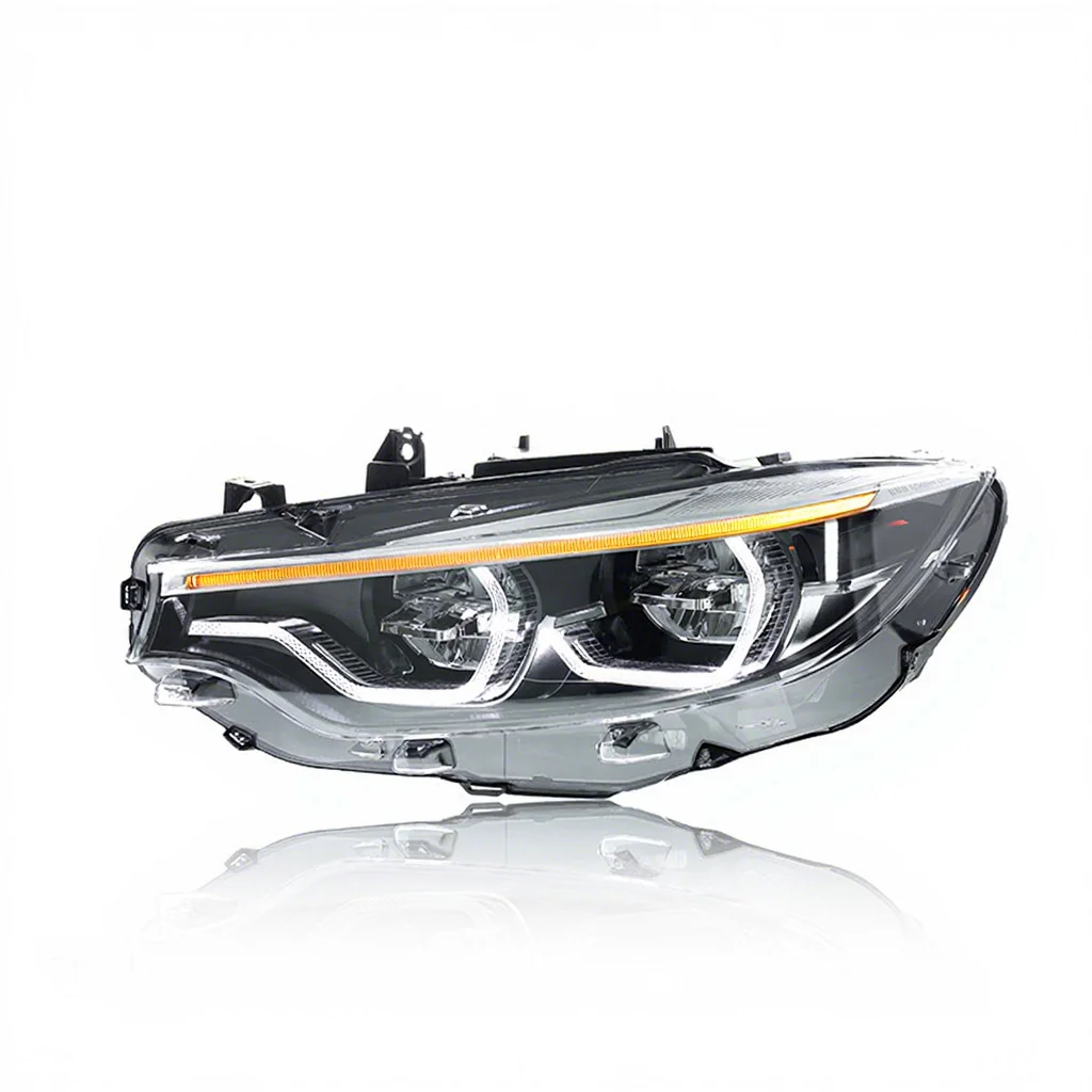 

LED Headlight Auto Ikon Style V2 Headlight 2014-2020 4 Series F32 F80 F82 New 6000K Tri Color Yellow/White/Amber DRL LED 6000 lm