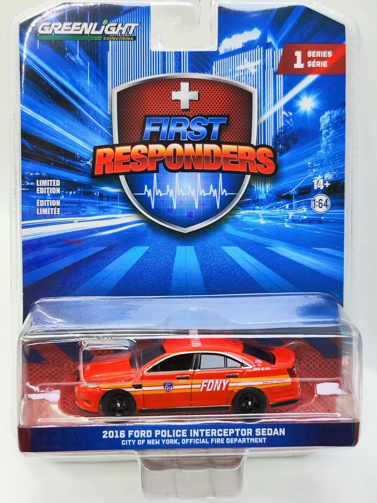 

Green Light 1:64 2016 Ford Taurus Interception Police Car - FDNY New York City Official Fire Department 67040 - Модели автомобилей из сплава