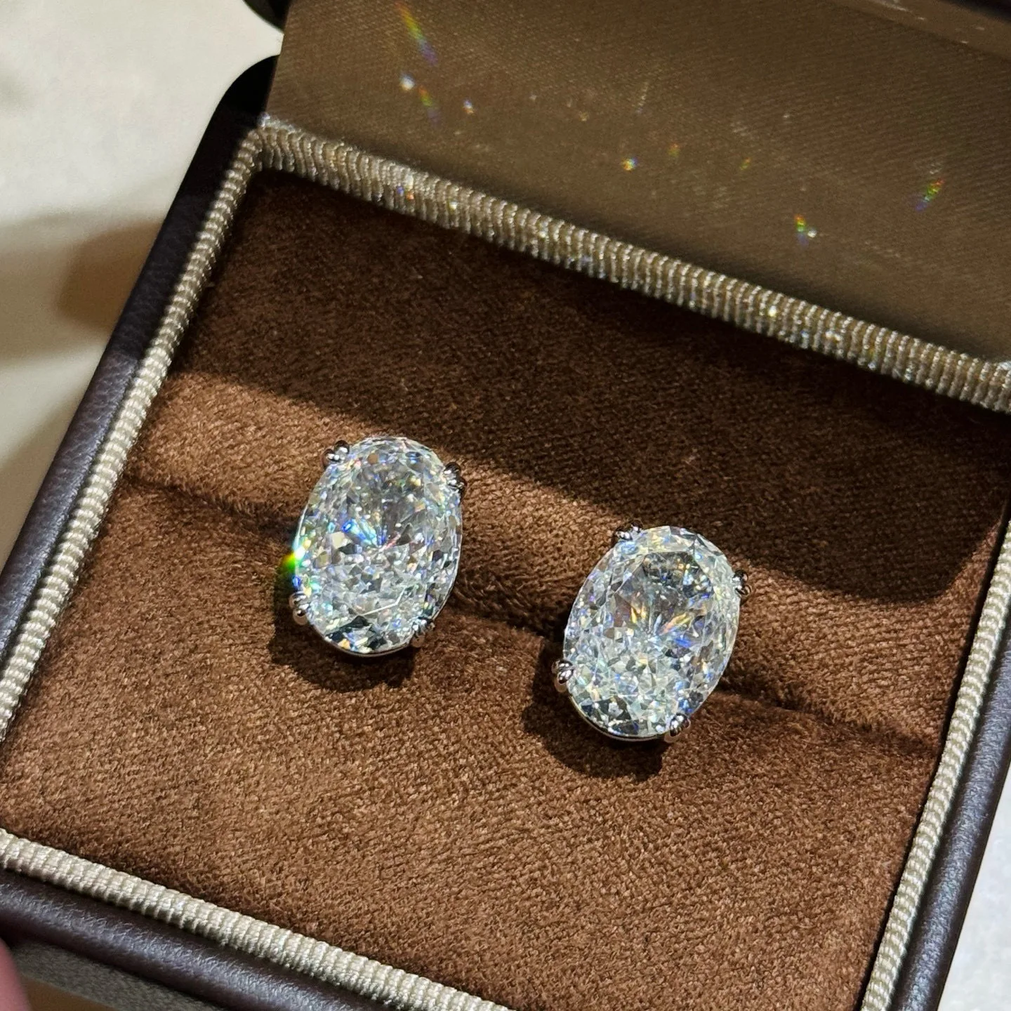 CEICI 8CT 9X11MM Oval Cut High Carbon Diamond Earrings for Women 100% 925 Sterling Silver Sparkling Ear Stud Fine Jewelry