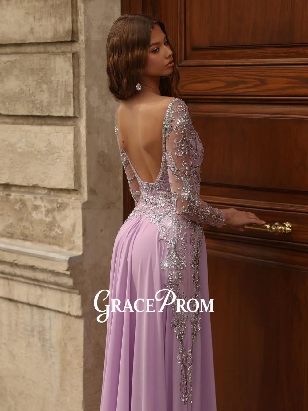 

GraceProm Exquisite Long-Sleeve Evening Dress 2026 Glittering Sequin Carpet Gown Glamorous Princess Floor-Length Party Gown
