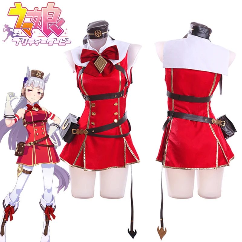 

Anime Umamusume Pretty Derby‌ Gold Ship Cosplay Costume Women Sexy Red Dress Uniform Suit Halloween Christmas Party Clothes
