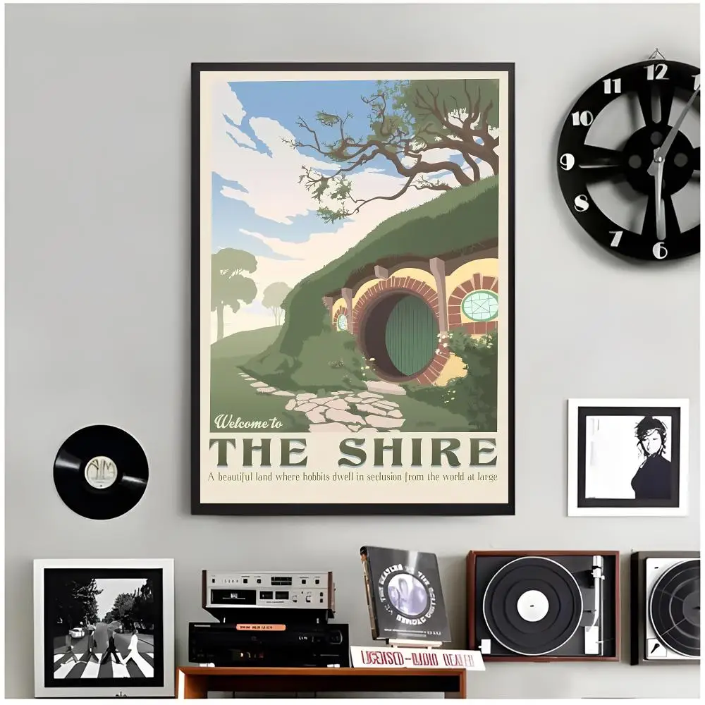 Elegant Fairy H-Hobbiton The Shire Tale Scenery Poster Modern Wall Art Home Decor Living Room Decorative Print Unframed