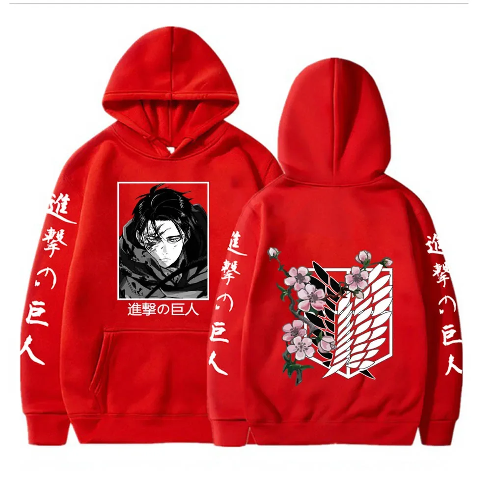 Hot Anime Attack On Titan Plus Size Hoodie Levi Graphic Hooded Men Women Clothes Autumn Warm Sweatshirt Harajuku Streetwear Tops