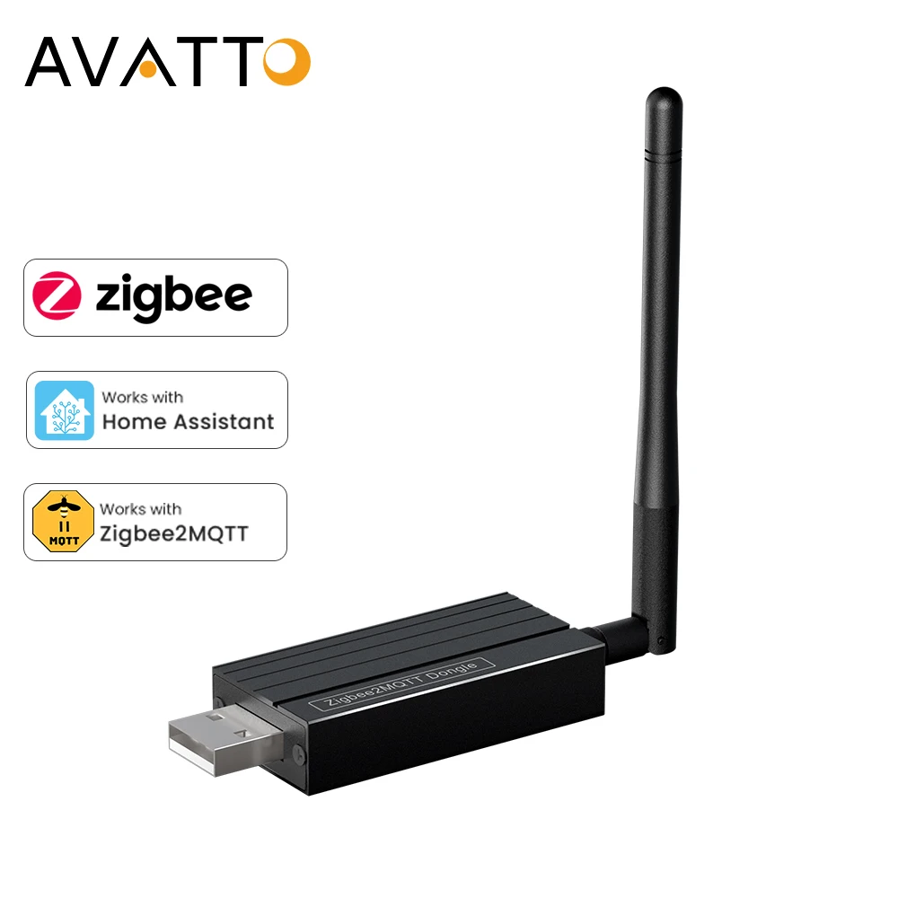 

AVATTO Zigbee3.0 USB Dongle Plus Универсальный умный беспроводной шлюз, совместимый домашний помощник ZigBee2MQTT ZHA USB Dongle Stick