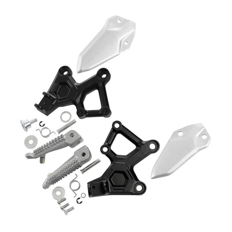 Motorcycle Black Front Driver Footrest Foot pegs Brackets Kit For Kawasaki Ninja ZX-4RR 2023