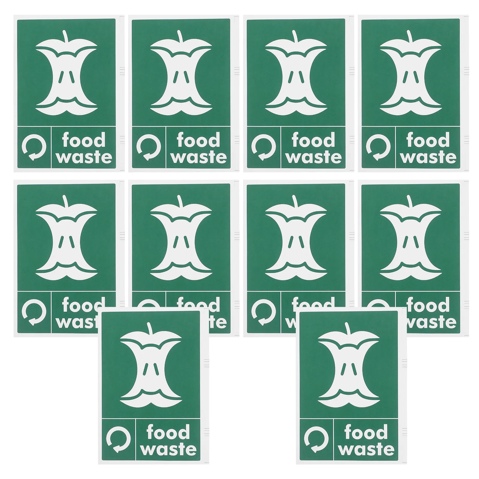 10 stuks milieuvriendelijke stickers: zelfklevende recyclingstickers voor vuilnisbakken vuilnisclassificatie voedselafvalpatronen gemakkelijk