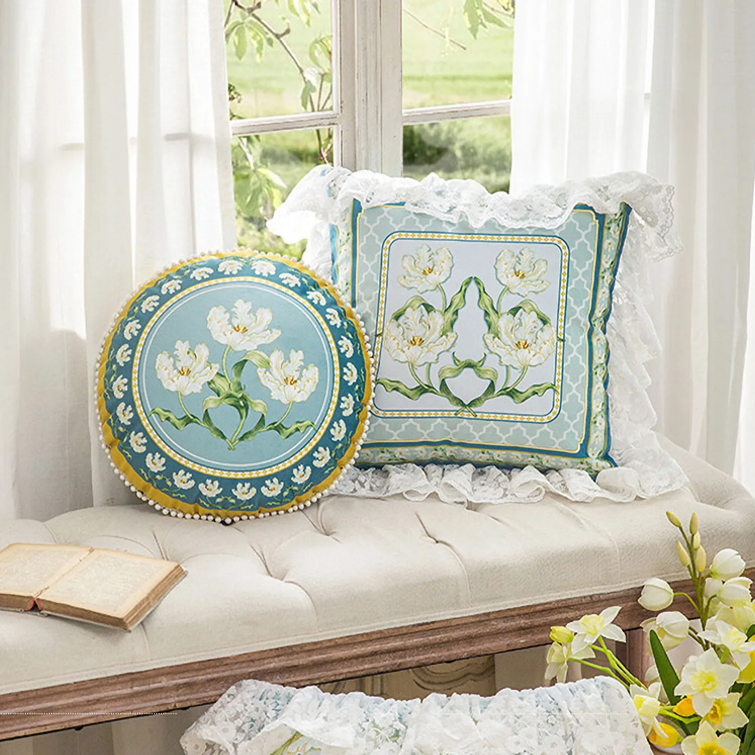 Short Plush Pillow Cover French Pastoral Style Table Decoration and Accessories Apply to Dakimakura Sofa Cushion 45x45 Luxury