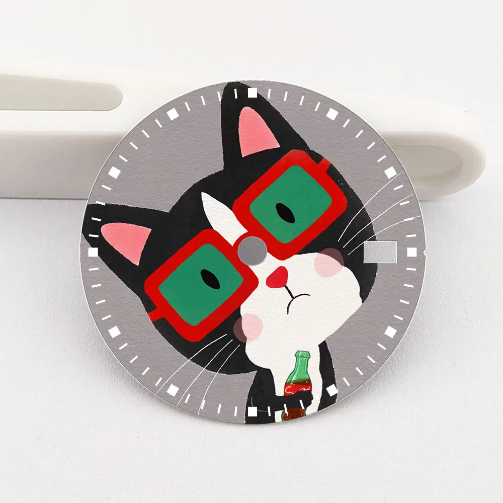 28.5mm Watch dial Little monster NH35 dial creative color-printed series dial is suitable for NH35/36 movement watch accessories