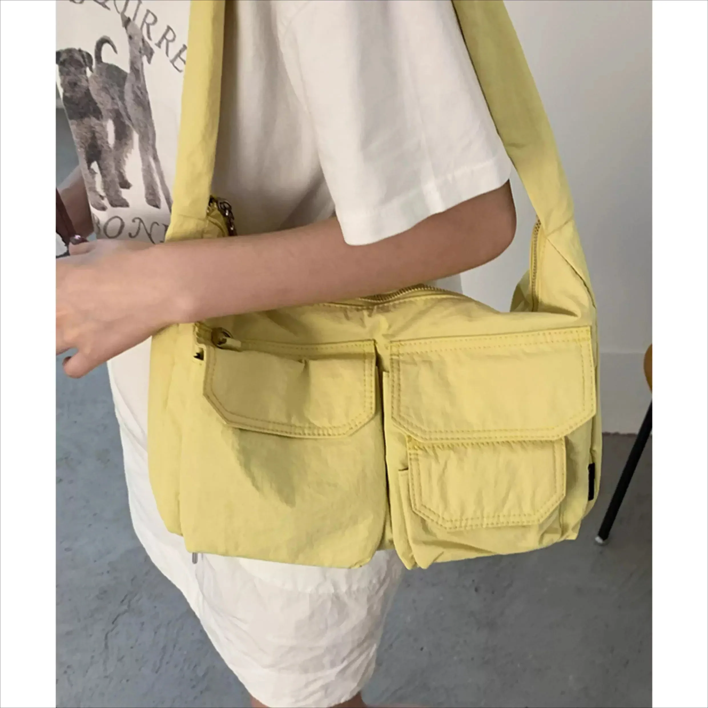 

2025 New Korean Tote Versatile Large Capacity Single Shoulder Underarm Bags College Style Canvas Bag for Women