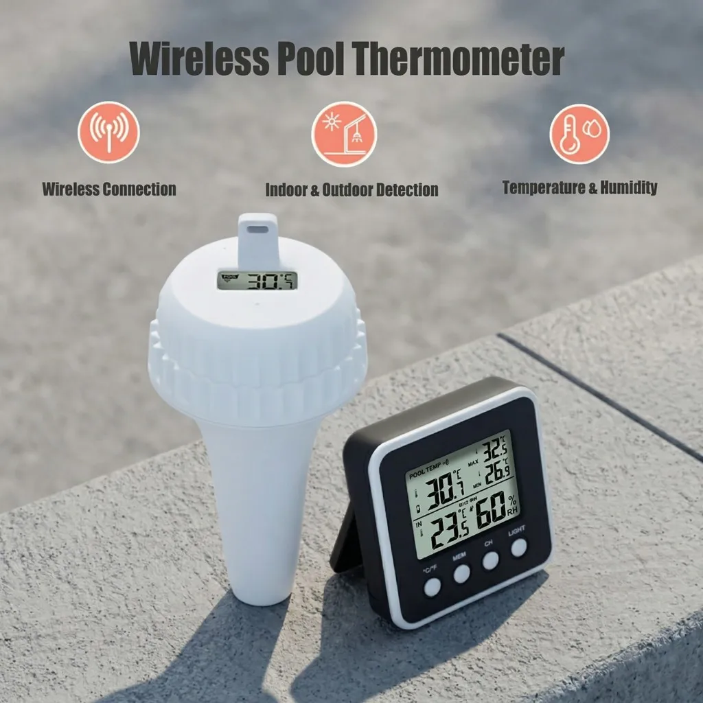 

Wireless Floating Swimming Pool Thermometer IP67 Waterproof Temperature Monitor For Bathroom Aquarium Pond Bathtub 2026 New