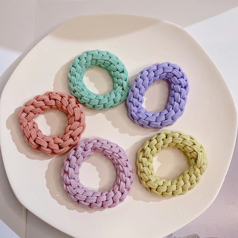 5pcs Women Girls Simple Basic Elastic Hair Bands Ties Scrunchie Ponytail Holder Rubber Bands Fashion Headband Accessories SA628