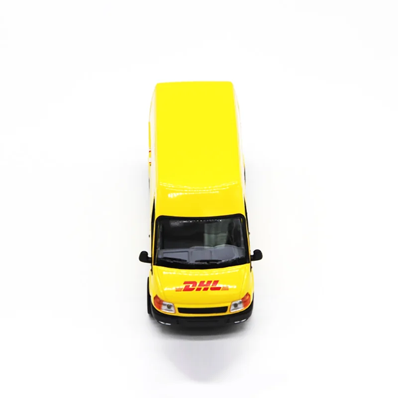 Odlewany model samochodu Transit DHL w skali 1:32, wykonany ze stopu, gotowy produkt, symulacja, zabawka kolekcjonerska, prezent, model statyczny do ekspozycji.