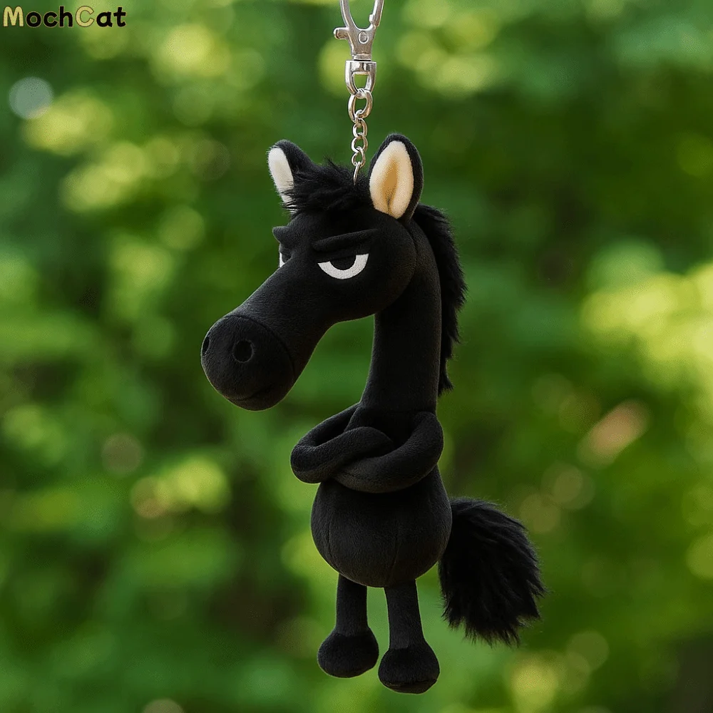 

Cartoon Simulation Horse Stuffed Toy Exquisite Craftsmanship Cute Design Pony Doll Fantasy Style White Black Color