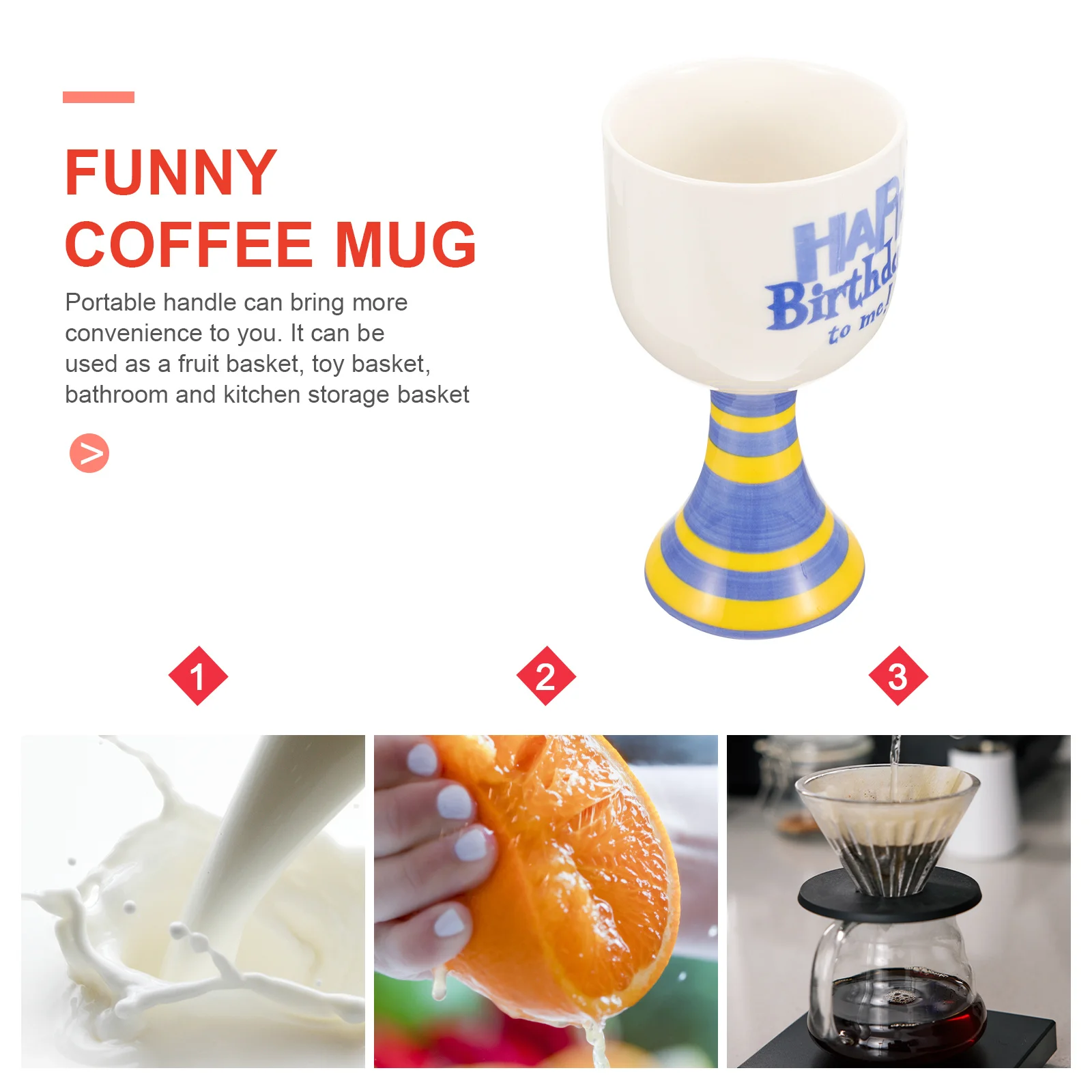 

Birthday Footed Mug Ceramic Material Smooth Safe Daily Use Cup for Coffee Cocktail Water Birthday Party Favor Unique Design Home