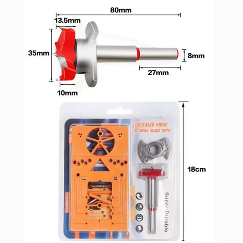 35mm Drill Bits woodworking Door Hole Opener Cabine woodworking hole drilling guide locator Sets Formwork Saw Cutter